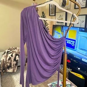 Long-sleeve One Shoulder Top